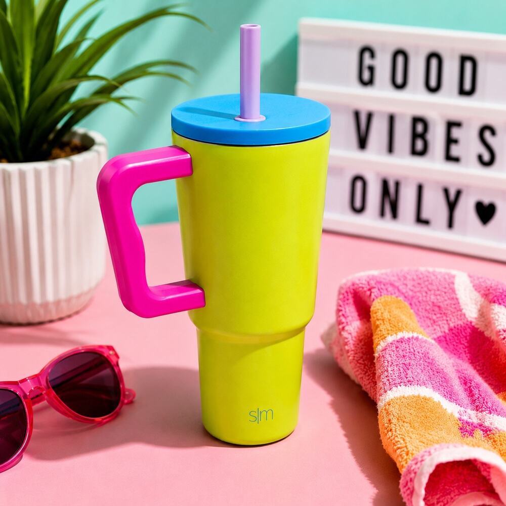 Simple Modern Trek 24oz Tumbler Neon 80s Mix Colorblock Insulated EUC Cup
